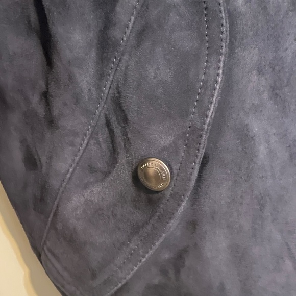 $1200 Polo Ralph Lauren Navy Blue Suede Aviator Bomber Jacket - Medium - Picture 10 of 16